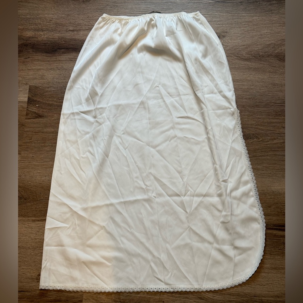 Brandy Melville White Slip Slit Skirt